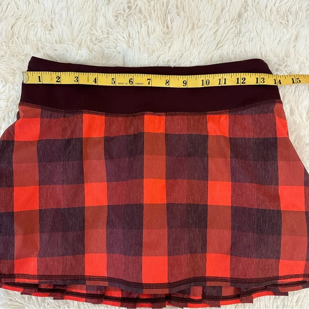 Lululemon Pace Setter Skirt Skort Yama Check Plaid Tennis Golf Running Size 4
